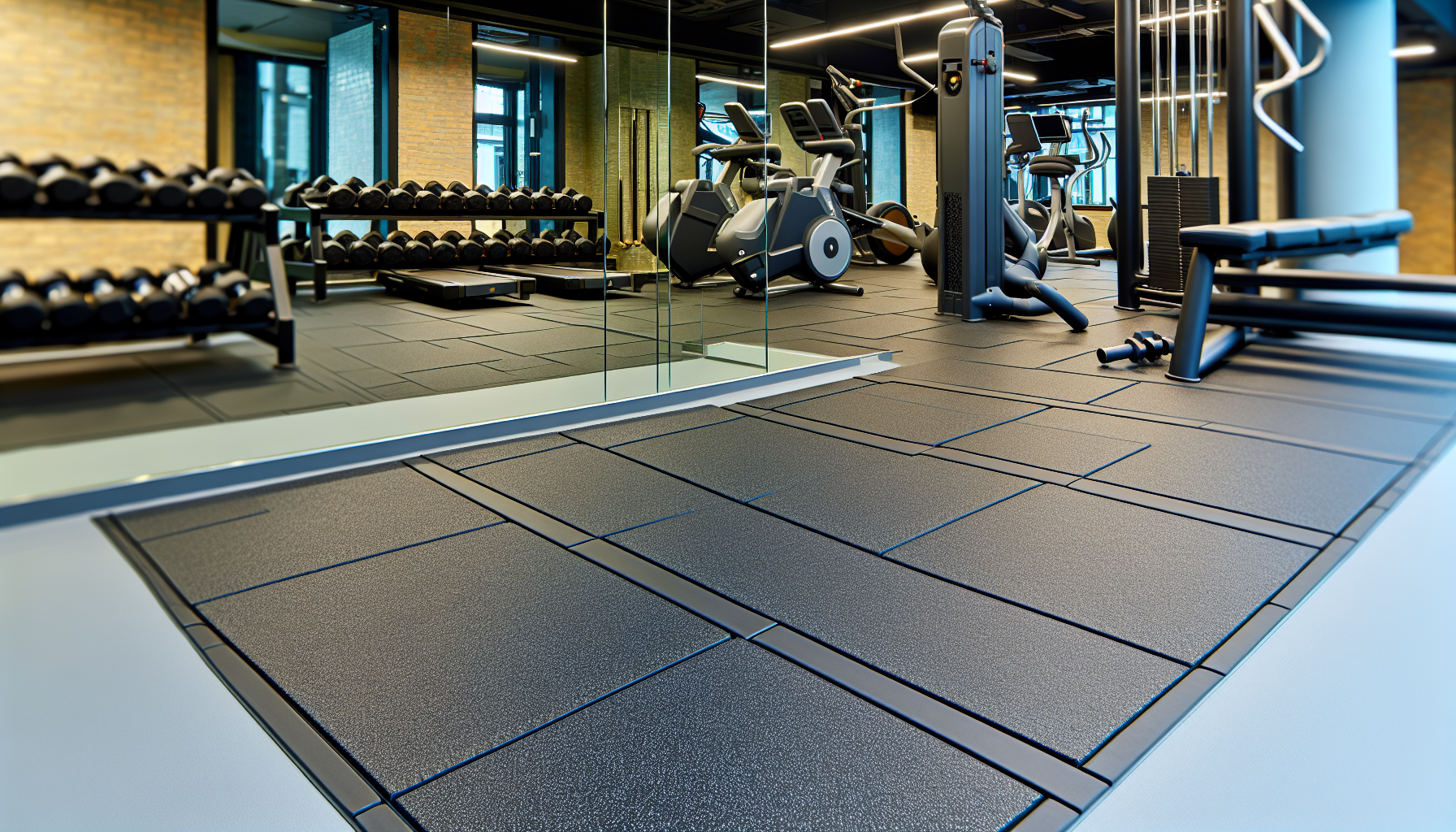 Customized rubber flooring for gym equipment